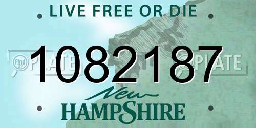 1082187 New Hampshire License Plate