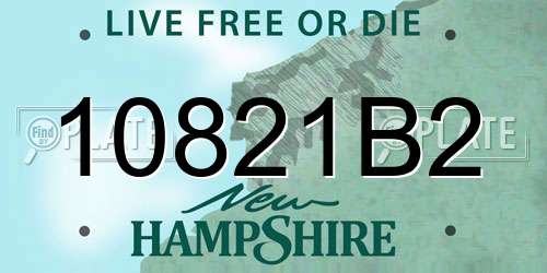 10821B2 New Hampshire License Plate