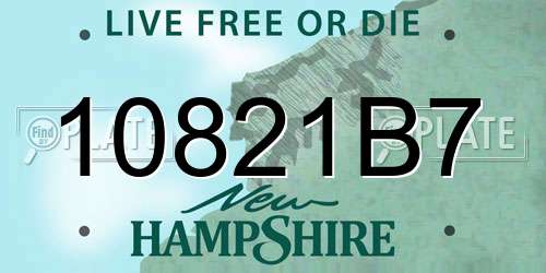 10821B7 New Hampshire License Plate