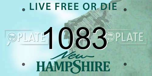 1083 New Hampshire License Plate