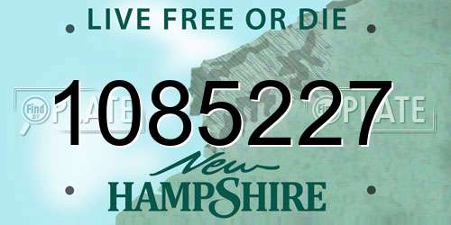 1085227 New Hampshire License Plate