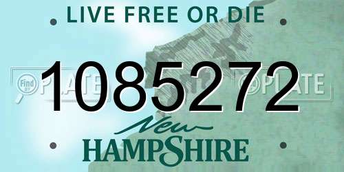 1085272 New Hampshire License Plate