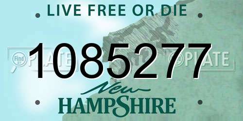 1085277 New Hampshire License Plate