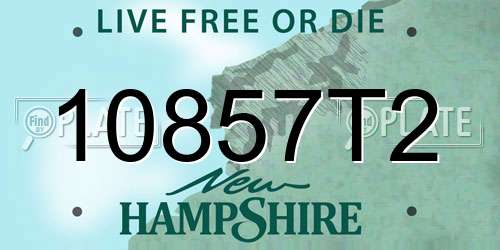 10857T2 New Hampshire License Plate