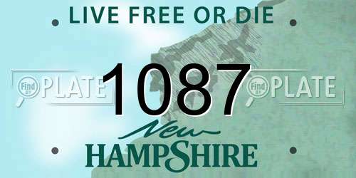 1087 New Hampshire License Plate