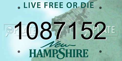 1087152 New Hampshire License Plate