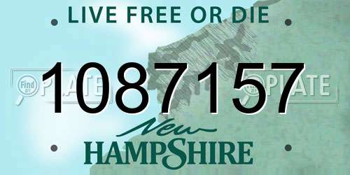 1087157 New Hampshire License Plate