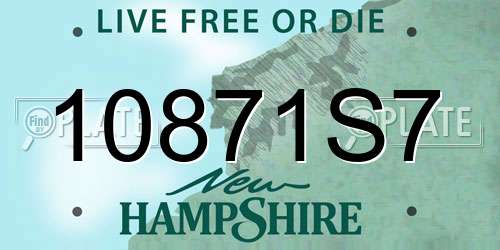 10871S7 New Hampshire License Plate