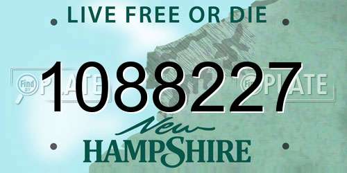 1088227 New Hampshire License Plate