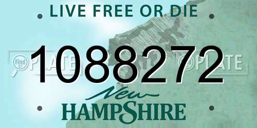 1088272 New Hampshire License Plate