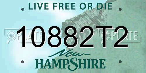 10882T2 New Hampshire License Plate