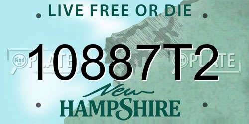 10887T2 New Hampshire License Plate