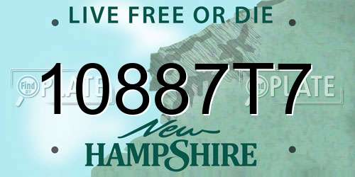 10887T7 New Hampshire License Plate