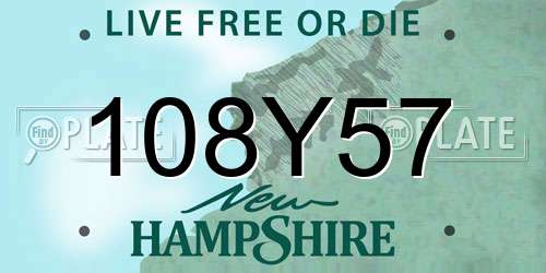 108Y57 New Hampshire License Plate