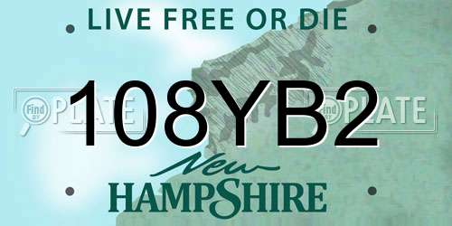 108YB2 New Hampshire License Plate