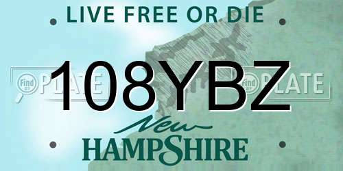 108YBZ New Hampshire License Plate