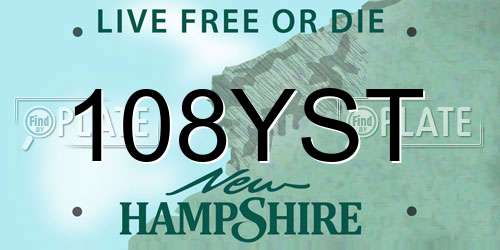 108YST New Hampshire License Plate