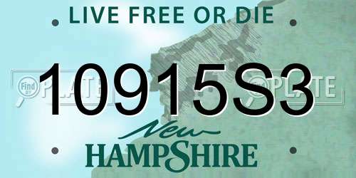 10915S3 New Hampshire License Plate
