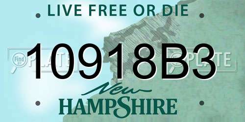 10918B3 New Hampshire License Plate