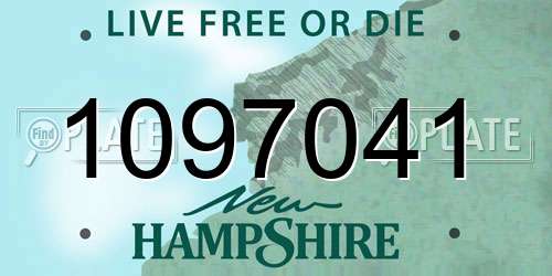 1097041 New Hampshire License Plate