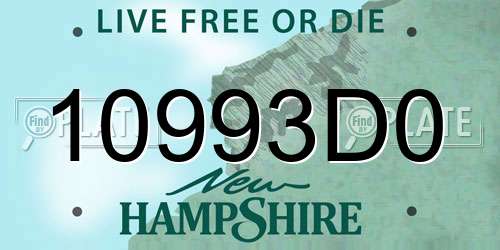 10993D0 New Hampshire License Plate