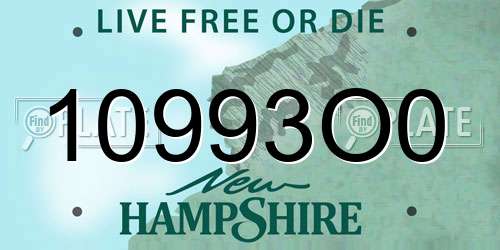 10993O0 New Hampshire License Plate