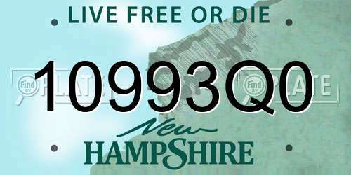 10993Q0 New Hampshire License Plate