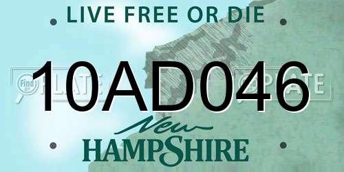 10AD046 New Hampshire License Plate