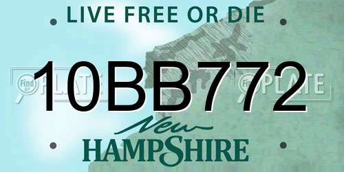10BB772 New Hampshire License Plate