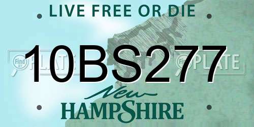 10BS277 New Hampshire License Plate