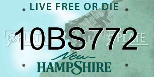 10BS772 New Hampshire License Plate