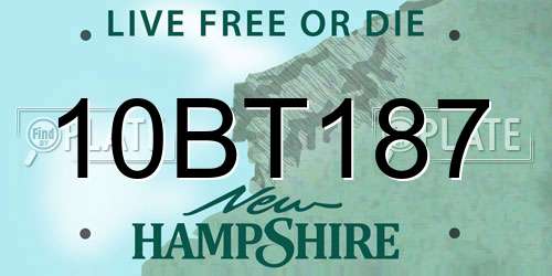 10BT187 New Hampshire License Plate