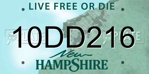 10DD216 New Hampshire License Plate
