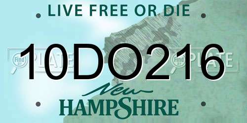 10DO216 New Hampshire License Plate