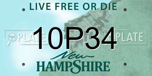 10P34 New Hampshire License Plate