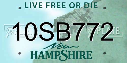 10SB772 New Hampshire License Plate
