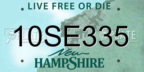 10SE335 New Hampshire License Plate