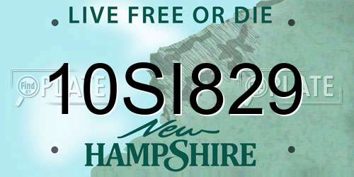 10SI829 New Hampshire License Plate