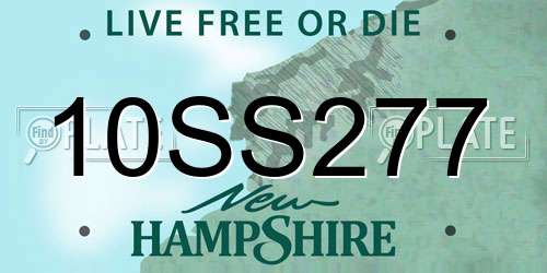 10SS277 New Hampshire License Plate