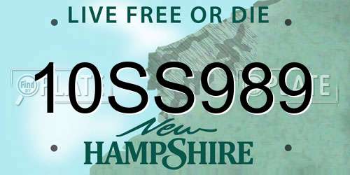 10SS989 New Hampshire License Plate