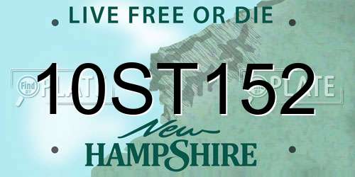 10ST152 New Hampshire License Plate
