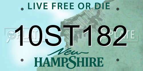 10ST182 New Hampshire License Plate