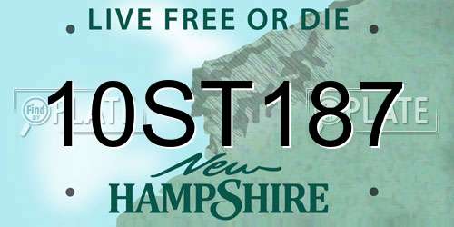 10ST187 New Hampshire License Plate