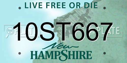 10ST667 New Hampshire License Plate