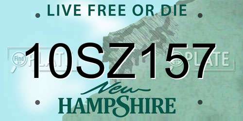 10SZ157 New Hampshire License Plate