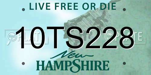 10TS228 New Hampshire License Plate
