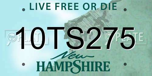 10TS275 New Hampshire License Plate