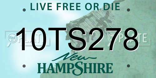 10TS278 New Hampshire License Plate