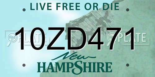 10ZD471 New Hampshire License Plate