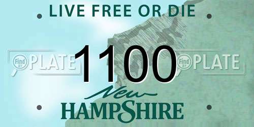 1100 New Hampshire License Plate